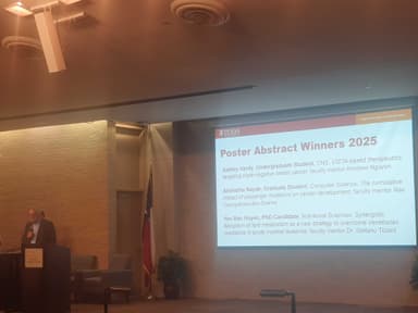 Akshatha won best poster award at the UT Cancer Research Retreat